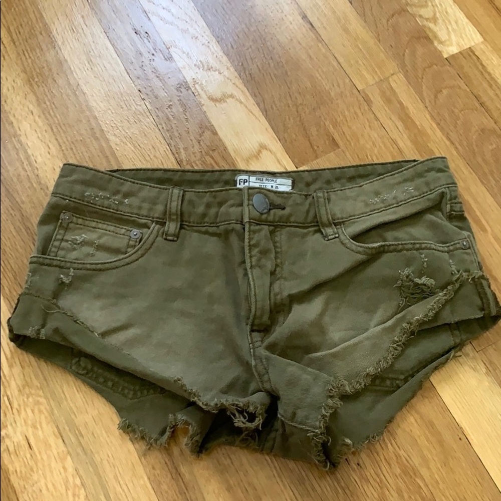 Free people shorts in moss.